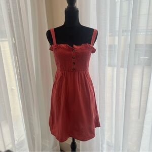 Strawberry red ruffle sundress